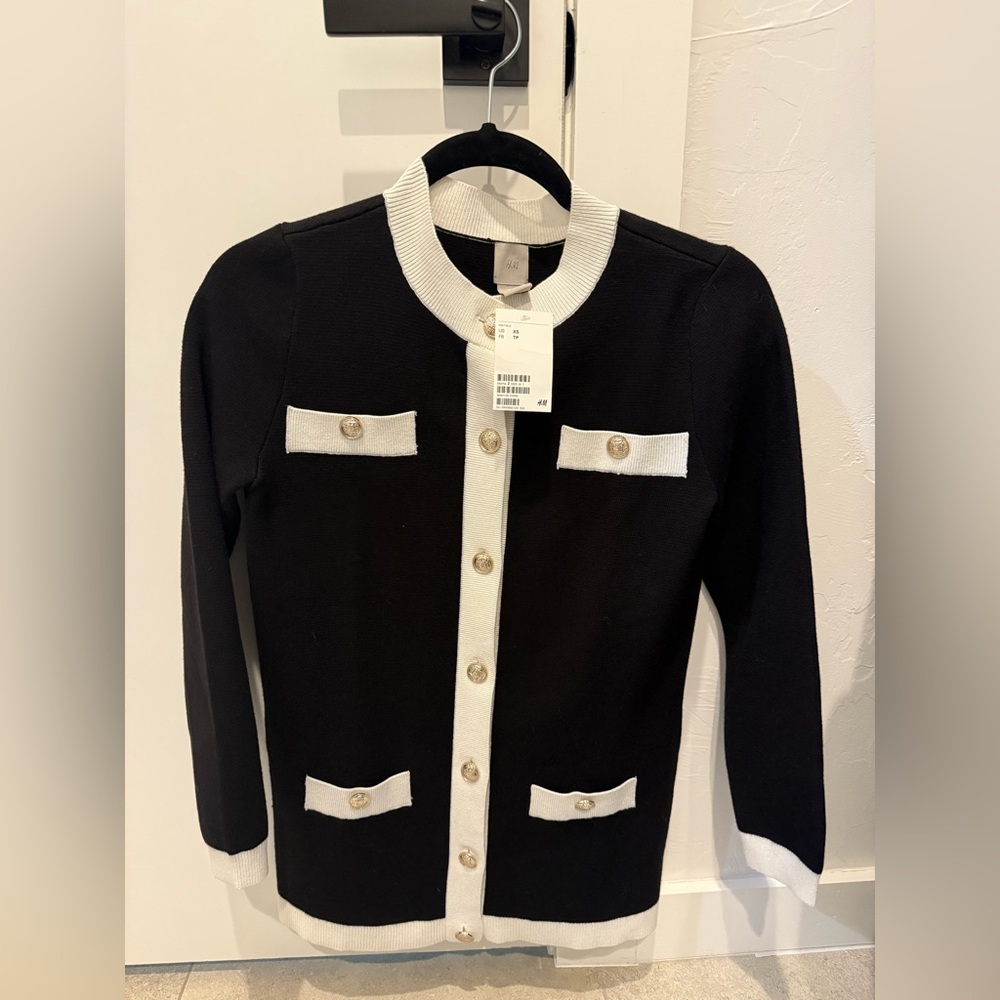 Chanel-Inspired Cardigan with Gold Buttons
